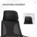 Sedia Operativa da Ufficio Reclinabile con Poggiatesta e Supporto Lombare 64x55x116-126 cm Nero 