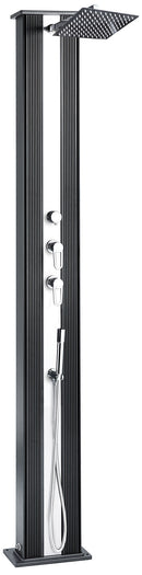 Doccia Solare Ibrida da Giardino 40L Miscelatore e Doccetta Lavapiedi Antracite/Alluminio