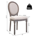Set 2 Sedie in Legno Rivestimento in Lino  Bianco