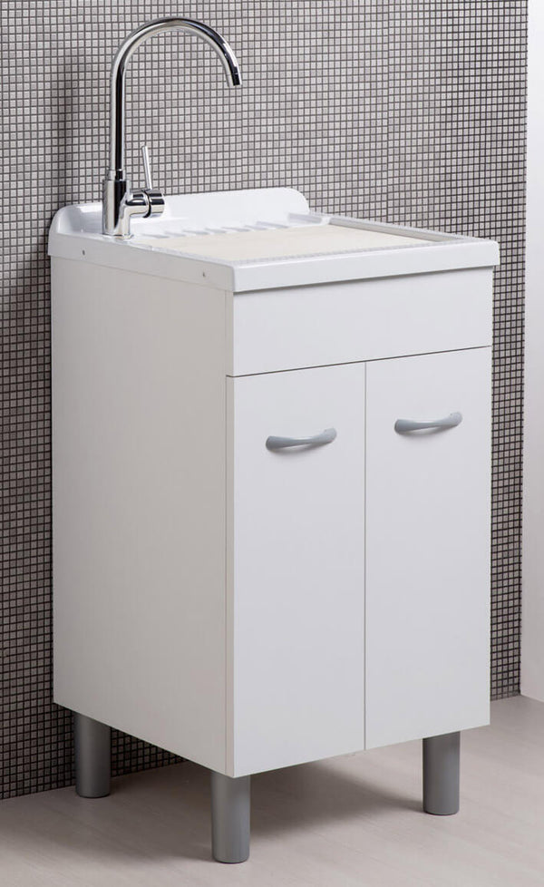 Mobile Lavatoio in ABS 50x50x88 cm 2 Ante Ambrosini Doris Bianco Opaco Seconda Scelta sconto