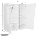 Vetrina 2 Ante 120x43x146 cn Vega Bianco Lucido  