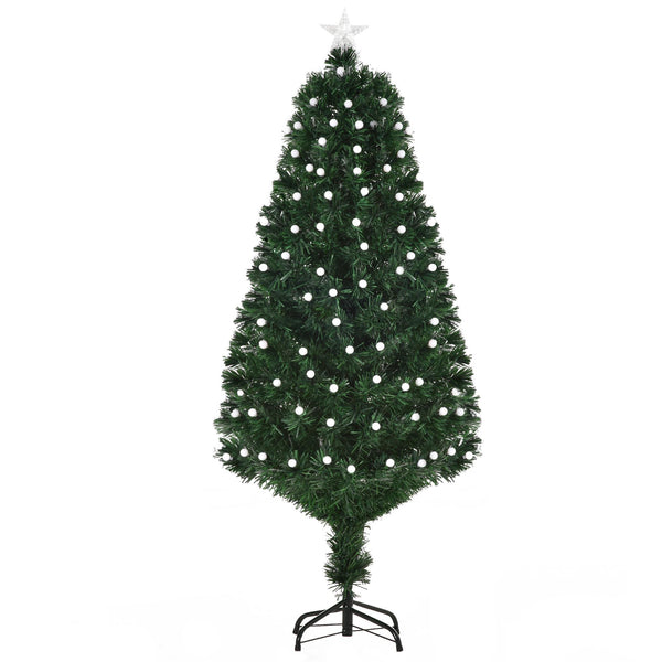online Sapin de Noël Artificiel 150 cm 170 Branches avec Lumières LED et Fibre Optique Couleur Verte