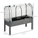 Letto per Orto con Serra da Giardino 121x55x117 cm Portapiante da Esterno in Legno e PE Grigio Scuro      