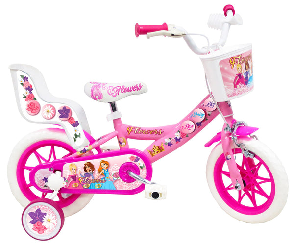 sconto Vélo Fille 12" 1 Frein EVA Fleurs Pneus Roses