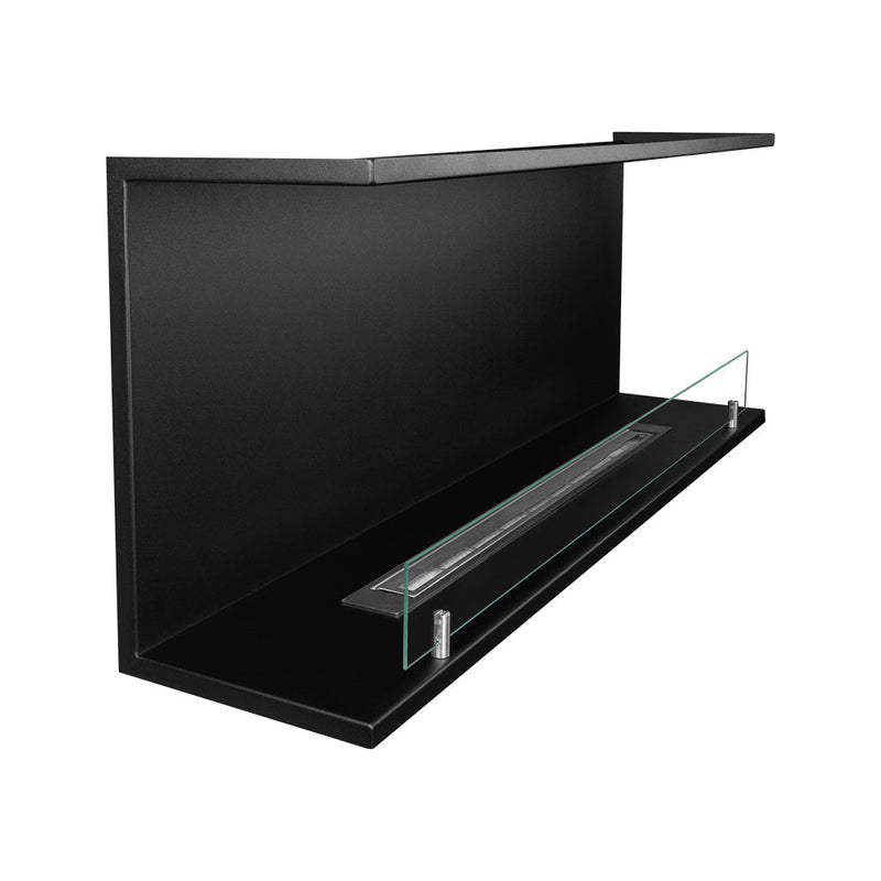 Camino a Bioetanolo da Incasso ad angolo 120x24,5x50 cm Trevi 120 Nero 