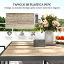 Set da Giardino 9 Pezzi Tavolo da Pranzo 4 Sedie e 4 Sgabelli Grigio    