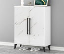 Scarpiera 2 ante 60x35x92 cm in Melamina Bianco/Marmo