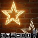 Stella Luminosa di Natale 3D in Metallo con 1800 LED Luce Calda Larghezza 58 cm