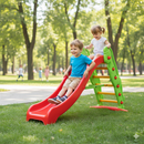 Scivolo per Bambini 189x84,5x109 cm in Plastica Rosso e Verde