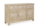 Credenza 3 Ante 3 Cassetti con Vetrora in Legno
