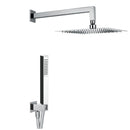 Kit Soffione Doccia Quadrato 2 Vie 25x25 cm in Acciaio Inox Rondò 25