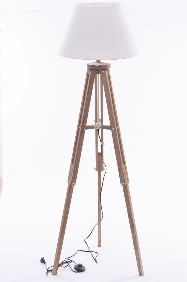 Lampada da Terra Ø55xH131 cm Treppiede in Legno Bianca acquista
