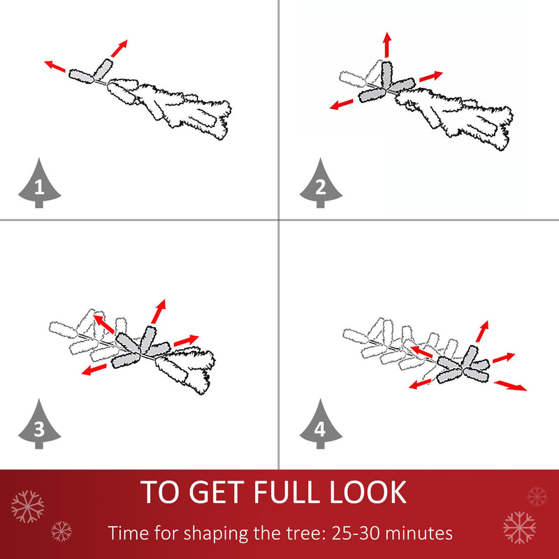 Albero di Natale Artificiale Innevato 150 cm 360 Rami con Bacche Verde