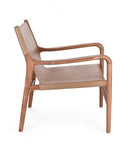 Poltrona Soggiorno 70x72x79 cm Caroline in Pelle Tortora