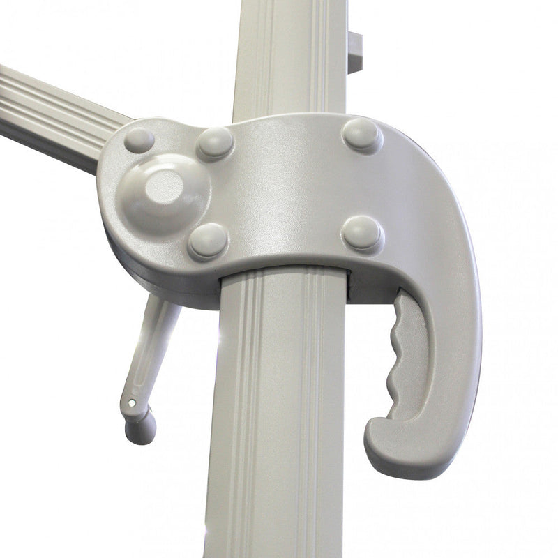 Ombrellone da Giardino Saturno Decentrato 3x3 m in Alluminio Azzurro Telo Tortora