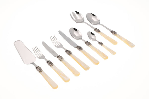 sconto Ménagère de Service 75 Pièces en Acier Inoxydable Rivadossi Sandro Elena Ivoire