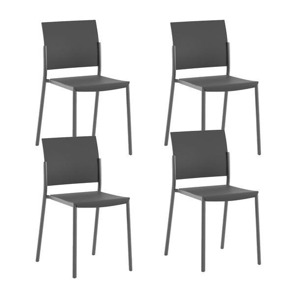 Set 4 Sedie Venus 52,5x55x81 cm in Polipropilene Nero prezzo