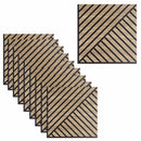 Set 10 Pannelli Decorativi Fonoassorbenti 58x58 cm in MDF Decoro D Obliquo Doppio Rovere Aurora