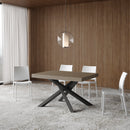Tavolo Allungabile 120-224x90x77 cm Volantis Premium Tortora Telaio Antracite 