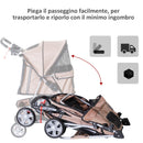 Passeggino per Cani Pieghevole Caffè 75x45x97 cm 