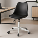 Sedia da Ufficio Poltrona da Studio Girevole Ergonomica con Ruote in PP e Schiuma Nero      