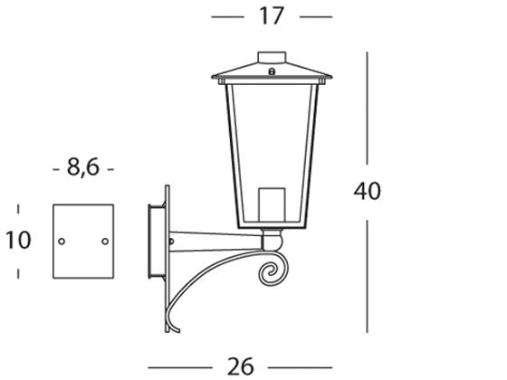 Lampada Applique Lanterna in Alto Colore Bianco e Oro per Esterno Linea White Livos
