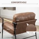 Poltroncina Imbottita 72x76x80 cm in Similpelle Marrone