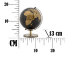 Mappamondo Bronzo Small Ø13x17 cm Plastica e Ferro Nero e Bronzo
