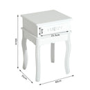Comodino con Cassetto in Legno Bianco 40x35x60 cm 