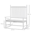 Panchina 2 Posti a Dondolo da Giardino 117x85x120 cm in Legno di Pioppo Bianco