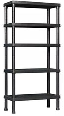 Scaffale in Resina Antiurto 5 Ripiani 90x45x188 cm Bauer Nero