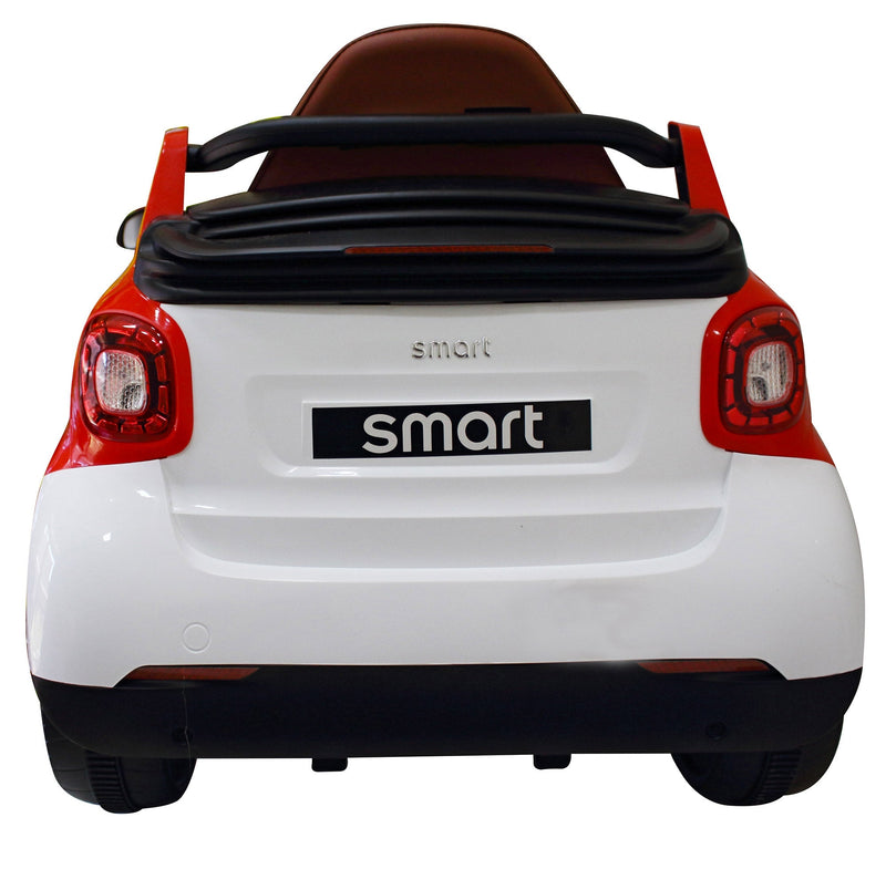 Macchina Elettrica per Bambini 12V Mp4 Smart Fortwo Cabrio Bianca