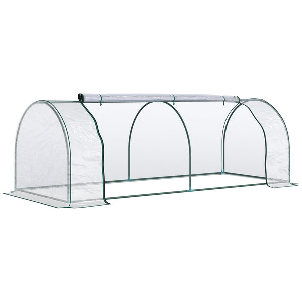 online Serre de Jardin avec Portes Battantes 250x100x80 cm en Acier et PVC Transparent