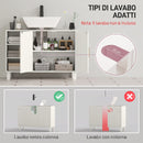 Mobile Sottolavabo per Bagno 90x30x63 cm a 2 Ante con Ripiani Aperti e Regolabili in Pannelli di Particelle e MDF Crema      