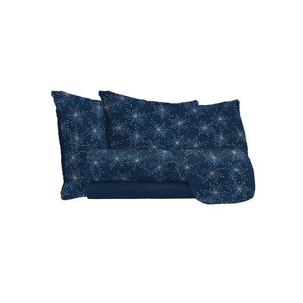 sconto Ensemble de draps avec impression au-dessus et au-dessous et taies d'oreiller Fireworks Différentes tailles