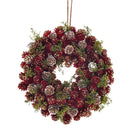 Corona con Mini Pigne H45 cm Verde