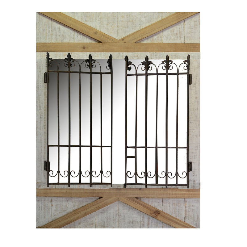 Specchio in Legno 70/118x93x7,5cm Cancello