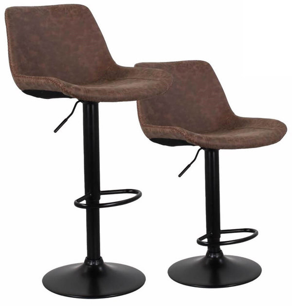acquista Lot de 2 Tabourets 50x44x58/78 cm en Similicuir Base Noir Moka