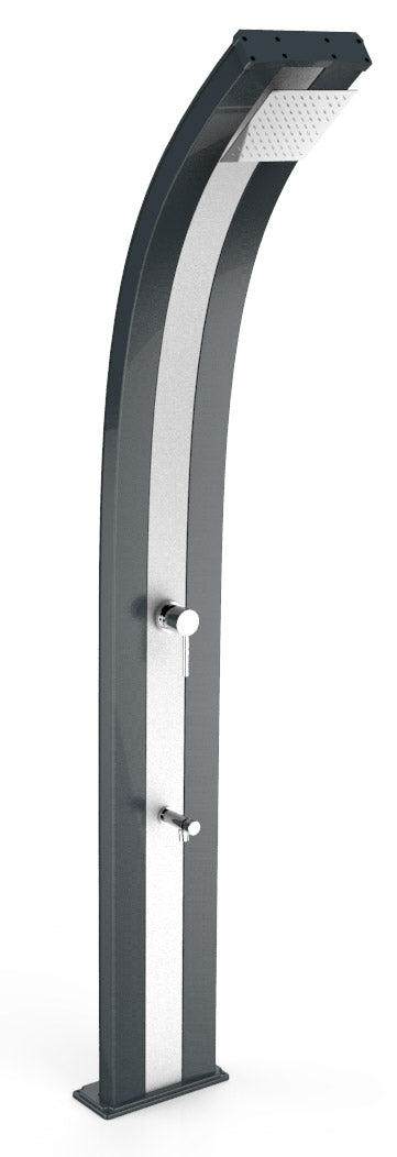online Doccia Solare da Esterno Giardino 40L Miscelatore e Lavapiedi Arkema Dada Fascia Inox Grigio Antracite