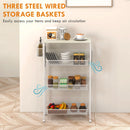 Carrello da Cucina 3 Livelli 58x18,5x87 cm in Truciolato e Acciaio Bianco