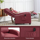 Poltrona Relax Massaggiante 68x88x98 cm con Telecomando e 8 Programmi Reclinazione e Poggiapiedi Rosso 