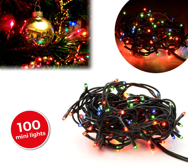 Lucioles de Noël multicolores 100 lumières 8 jeux de lumières 6 mètres sconto
