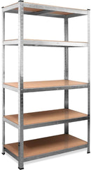 Scaffale Modulare 5 Ripiani in MDF 90x40x180 cm Portata 875 Kg in Metallo Zincato