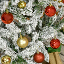 Albero di Natale Innevato Alto 150 cm con 358 Rami Ignifughi e Base in Acciaio Verde      