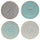 Lot de 4 sets de table Ø38 cm en paille et papier VdE Tivoli 1996 Spirale
