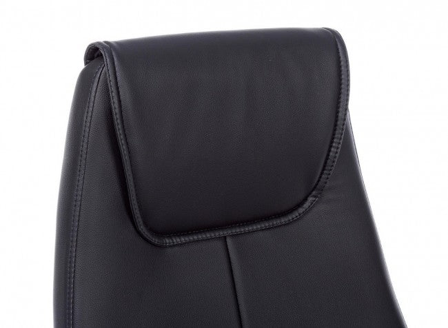 Sedia Poltrona Presidenziale da Ufficio in Similpelle Camberra Nera