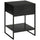 Table de Chevet 1 Tiroir 1 Etagère 45x40x60 cm en Acier et Aggloméré Noir