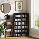 Mobile Porta CD 89x20x130.5 cm con Ripiani Regolabili per 456 CD o 336 DVD 24 Scomparti Nero      