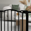 Cancelletto per Cani Estensibile 74-87x78 cm con 2 Blocchi e Chiusura Automatica in Metallo e Plastica Nero  