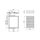 Kit Cestello in Filo Metallico e Telaio per Armadio 600 mm in Alluminio e Plastica Emuca 